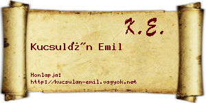 Kucsulán Emil névjegykártya